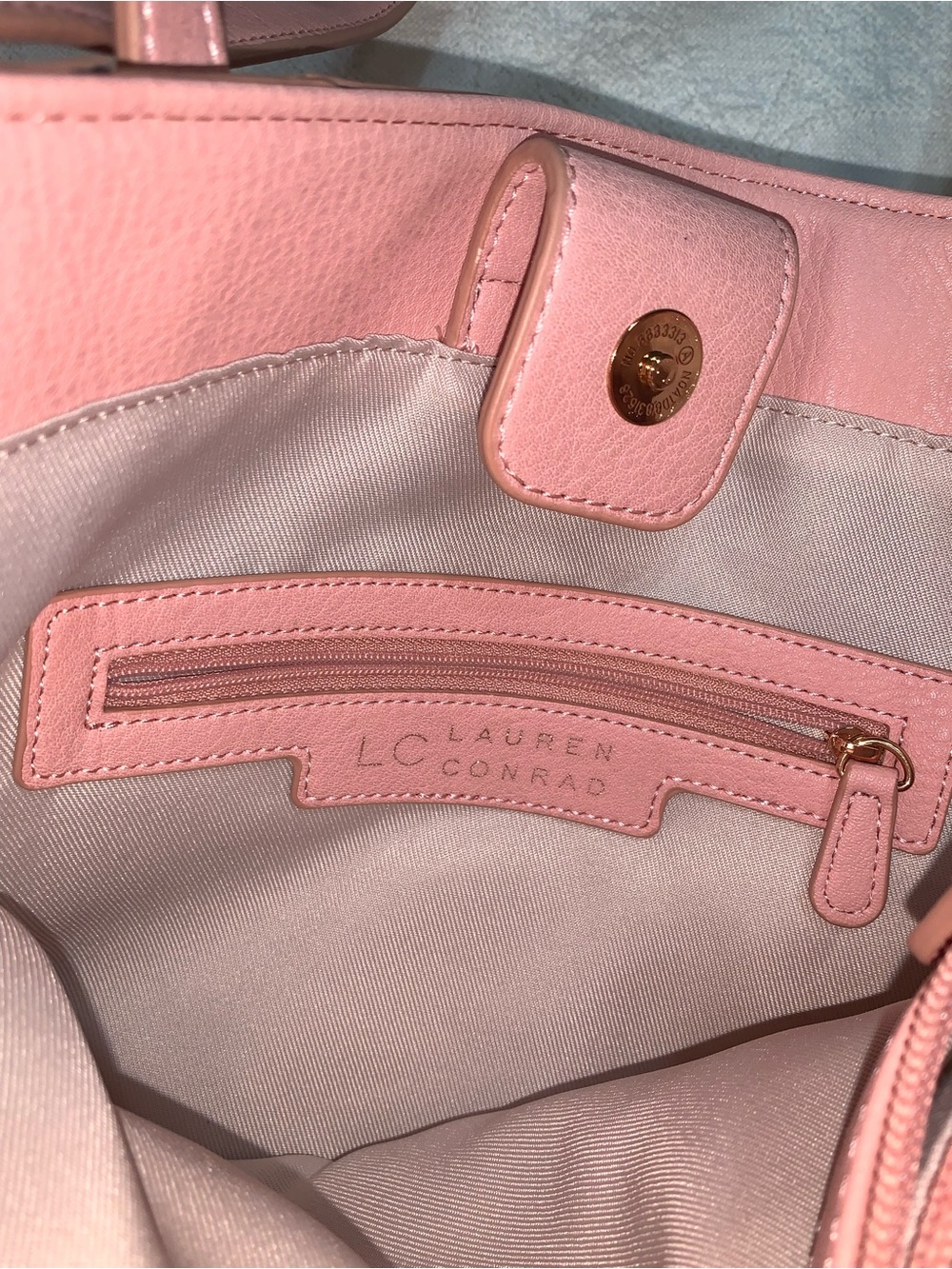 LC Lauren Conrad Blush Pink Leather Tote